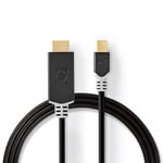 Mini Displayport-kabel | DisplayPort 1.4 | Mini DisplayPort Hane | HDMI Kontakt | 48 Gbps | Guldplaterad | 2.00 m | Rund | PVC