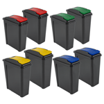 [Set of 8] 25L Plastic Recycling Slimline Bin Kitchen Rubbish Garden Dustbin -UK