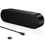 ZETIY PC Speakers, USB Computer Speaker, Laptop Speakers with Volume Control, Mute Button, Mini Soundbar with USB Powered for Desktop, Notebook, PC, Laptop - Plug and Play （Black）