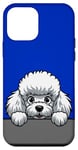 Coque pour iPhone 12 mini Caniche blanc mignon qui regarde un chiot amusant pour les amoureux des chiens