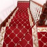 CLSMYLFB Lot de 4 ou 6 tapis de marches d'escalier en polyester rouge autocollant antidérapant