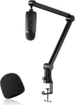 Blue Yeti Bras Micro, Blue Yeti Yeti X Pied De Micro Avec Filtre Anti Pop Bonnette Micro, Support De Microphone, Type Tubulaire, Gestion De Câbles Intégrée Pour Studio Streaming, Gaming Par