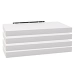 WOLTU Étagère Murale, Étagère Suspendue, Étagère Murale Flottante en MDF, Lot de 4, Blanc, pour Salon, Cuisine, Chambre, Salle de Bain etc RG9319ws-4