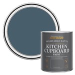 Rust-Oleum Blue Scrubbable Kitchen Cupboard Paint in Satin Finish - Blueprint 750ml