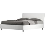 Lit coffre 160x190 avec tête de lit inclinée en frêne blanc Demas