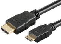 Mini HDMI - HDMI kabel - Guldbelagt - 1 m