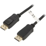 Cable DisplayPort 1.2 male des deux cotes 5m noir