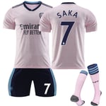 22 Arsenal tröja 2 away NO. 7 Saka tröja set - 28(150-155cm)