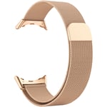 Google Pixel Watch Stainless Steel Mesh Strap Magnetic Rose Gold