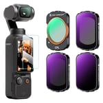 K&F Concept Filtre CPL+ND16+ND64+ND256 Magnétique Compatible avec DJI OSMO Pocket 3 Nano-revêtements Étanche Anti des Rayures Léger HD