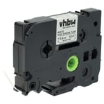 vhbw 1x Ruban compatible avec Brother P-Touch PT-E500VP imprimante d'étiquettes 1,5m x 5,8mm Noir sur Blanc, cassette de gaine thermorétractable