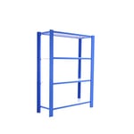 Simonrack Étagère en métal pour Bureau Officlick 4 étagères Bleu/Blanc 1500 x 900 x 400 MMS - Étagère de Bureau - Étagère Design 200 kg de capacité par étagère