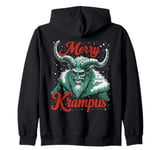 Merry Krampus Christmas Ugly Monster Men Women Kids Funny Zip Hoodie