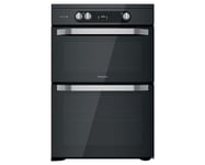 Hotpoint HDM67I9H2CB Black Freestanding 60cm Electric Induction Double Cooker