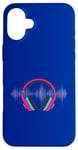 Coque pour iPhone 16 Plus Casque pour artistes, DJ, contrôle audio LED clignotant