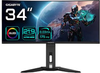 Moniteur de Jeu courbé OLED WQHD MO34WQC 34"" - 3440 x 1440, 175Hz, 0.03ms, KVM, 250 CD/m², FreeSync Premium Pro, DisplayHDR True Black 400, HDMI 2.1, Displayport 1.4