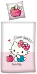 Sängkläder för barn 100x140 cm - Hello Kitty bäddset - 2 i 1 design - 100% bomull