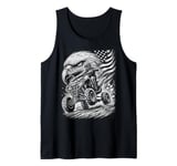 American quad ATV patriot bald eagle, mudding lover Tank Top