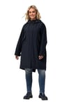 Ulla Popken Femme Grandes Tailles Parka HYPRAR, imperméable, Cordon Coulissant, Capuche Marine 42+ 824714130-42+