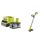 RYOBI - Coupe-Bordure/Dresse-Bordure Électrique sans Fil à Batterie 18V One+ Ø 25-30cm avec 1 Batterie Lithium+ 18V One + 4,0 Ah & Chargeur