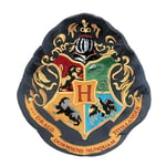 Homadict - Coussin Harry Potter - Bouclier 4 Maisons - Accessoire Décoratif - Doux et Moelleux - Dimensions 40 X 35 cm - Sous licence officiel Harry Potter