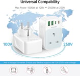 UK to European Adapter Plug, PD 35W Fast Charge USB C European Travel Adapter 4