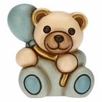 THUN - Teddy avec ballon bleu clair - Bonbonnières de baptême - Céramique - 6,2 x 5 x 6,7 cm h