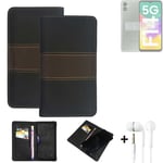 Phone Case + earphones for Samsung Galaxy A14  Wallet Cover Bookstyle protective