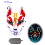 Anime Expro Decor Japanilainen Fox Mask Neon Led Light Cosplay Mask Halloween Party Rave Led Mask Tanssi DJ Palkkapäiväasu Rekvisiitta