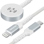 Câble Chargeur Magnétique Apple Watch + Lightning Connecteur USB-C SwisstenBlanc