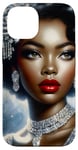 iPhone 14 Glamorous Black Woman In Silver Art With Vintage Style Case