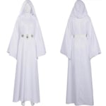 Dam Princess Leia Cosplay Costume Vit Klänning M