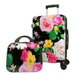 World Traveler Seasons Hardside 2 Piece Cabin Luggage Set, Peonies, One Size, Seasons Hardside 2 Piece Carry-on Set