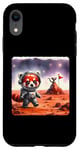 Coque pour iPhone XR Red Panda Astronaute Exploring Planet. Alien Rock Space