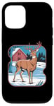 Coque pour iPhone 12/12 Pro Design rétro Pop-Art avec motif de cerf et vintage