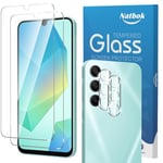 Natbok 2+2 Pack Tempered Glass for Samsung Galaxy A16 5G Screen Protector & Camera Lens Protector,9H Hardness,Ultra Resistant,Anti-Fingerprints,No Bubbles,HD-Clear Phone Film for Samsung A16