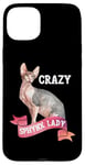 Coque pour iPhone 15 Plus Crazy Sphynx Lady Sphinx Cat Lovers Race Chat