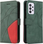 Coque Pour Samsung Galaxy A33 5g, Etui En Cuir Pu Portefeuille Housse Fermeture Magnetique Und Flip Protection Case Avec Antichoc Tpu, Etui A Rabat, Fentes Pour Cartes (Vert)