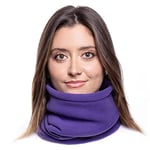 Karl Loven Tour de Cou Homme Femme Unisex Polaire Cache-Cou col Nez Hiver masque écharpe Tube Chaud épais ski cyclisme vélo moto Sport Bonnet Snow Bandeau Coupe-Vent élastique (Violet)