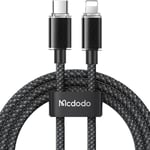 Mcdodo Dichromatic USB-C to Lightning Cable - Svart, 1,2 meter