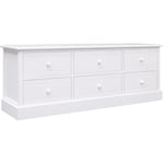 Design In - Meuble TV,Meuble de Rangement,Banc tv Blanc 108x30x40 cm Bois de Paulownia solide CFW821445