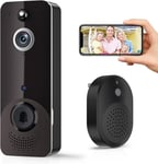 SHARKPOP Doorbell Camera Wireless, WiFi Video Doorbell with Free Ring Chime,