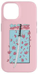 Coque pour iPhone 14 Katana Samurai Rose Fleur de Cerisier Sakura Japon Pastel Anime