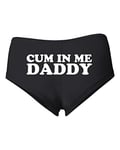 Wild Bobby Cum in Me Daddy Sexy Naughty Slutty Women's Cotton Spandex Booty Shorts - Black - S