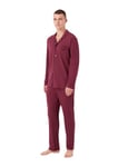 Emporio Armani Ensemble de Pyjama Interlock pour Homme avec Chemise et Pantalon, Bordeaux, S (Lot de 2)