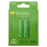 GP 2100 ReCyko Uppladdningsbart AA | HR06 Ni-Mh batteri 2-pack