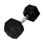 Ab. Hexagonal Dumbbell of 20kg (44LB) Includes 1 * 20Kg (44LB) | Black | Material : Iron with Rubber Coat | Exercise, Fitness and Strength Training Weights at Home/Gym for Women and Men