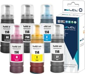 114 Encre Compatible avec Epson 114 Bouteille d'encre Multipack pour EP ET-8500 (6-Pack,Noir/Photo Noir/Cyan/Magenta/Jaune/Gris)[2]