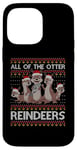 Coque pour iPhone 14 Pro Max All Of The Otter Pull de Noël avec motif de loutre