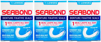 Seabond Denture Fixative Seals 15 Lowers l Adhesive l Oral Care X 3